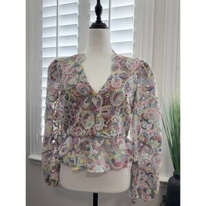 Elliatt Rue Crocheted Multi-Colored Top